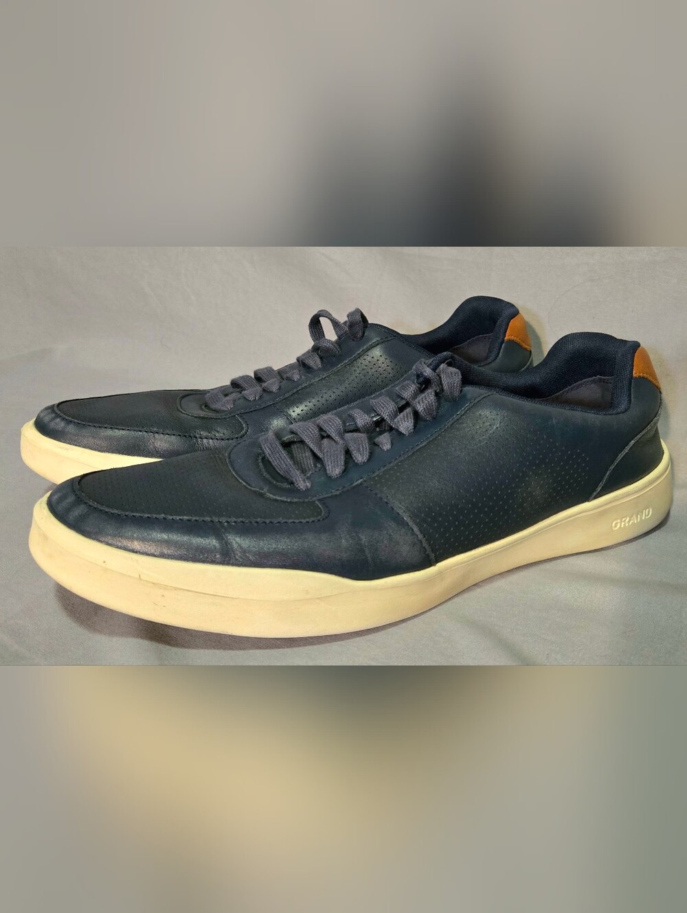 Men's Cole Haan Grand Pro Luxe Leather Sneakers in Dark Navy 13